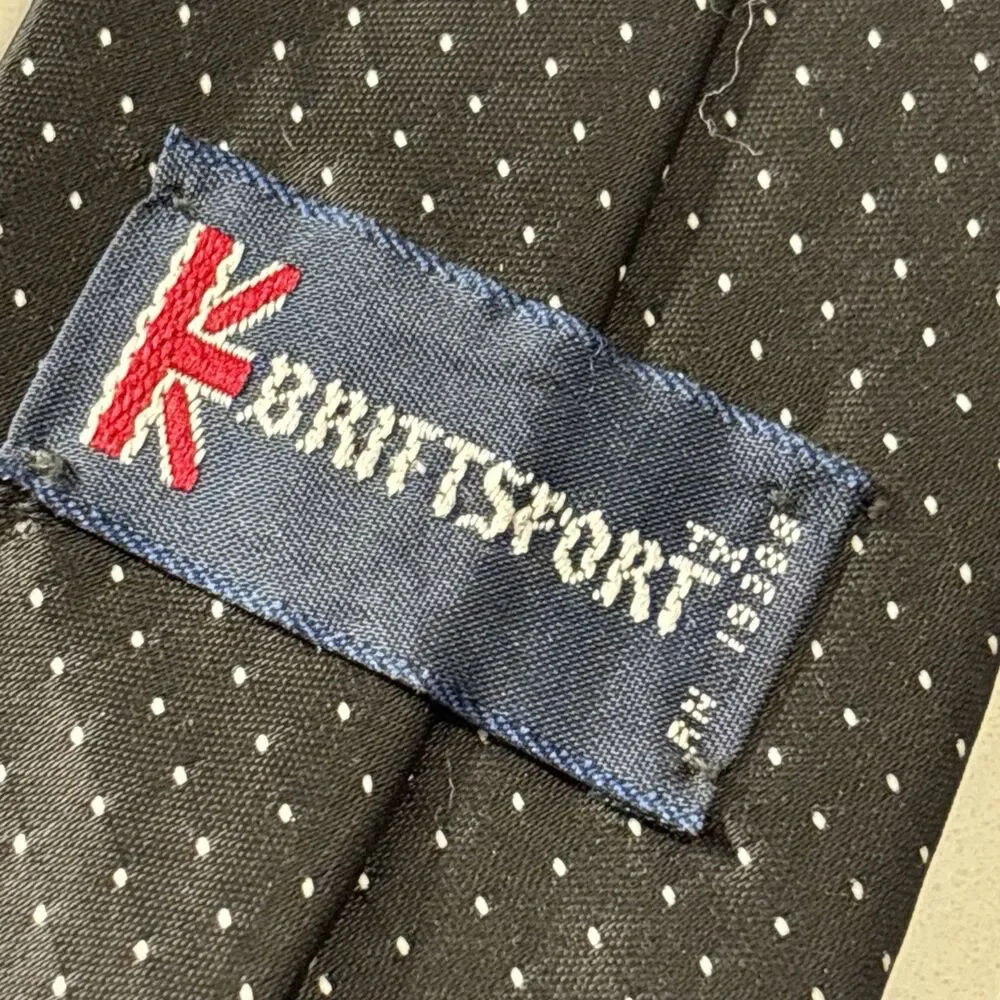 VINTAGE Brittania Brittsport Men's Neckties RED PAISLEY Black Polka Dot Set of 2